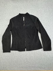 VTG Rabbit Designs Reptile Print Jacket Womens 12 Poly Blend Full Zip Goth Retro