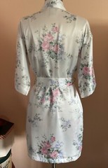 ‘INNERMOST’ 2 PC POLY SHORT GOWN+PEIGNOIR SZ XS MADE FOR SEARS FLORAL ON IVORY