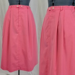 Vintage Clare Joseph Pink A-Line Skirt w Zipper Fly & Pockets Size 12