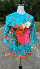 Vtg MOD 60s/70s Retro Aladdin Blouse Jacket Bright Bold artistic New old stock