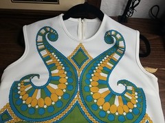 VTG 1960s 70s Mod Tunic Top Sleeveless Psychedelic Art Nouveau Paisley Print M/L