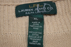 Vintage Ralph Lauren Jeans Co Sweater Shirt Size L/XL 00s Tan Knit Buckle Pocket