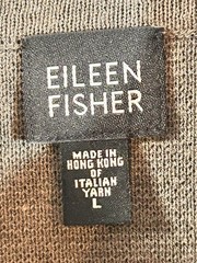 Eileen Fisher Washable Wool Crepe Zip Front Jacket Sz L Tan Sweater Minimalist