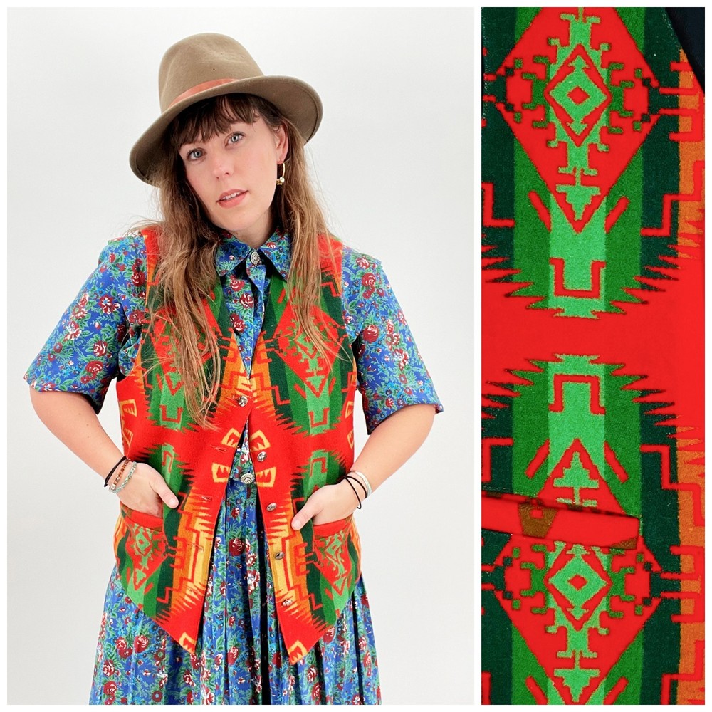 Vintage RARE Pendleton Southwestern Wool Vest | Size S Unisex OR M-XL Women’s