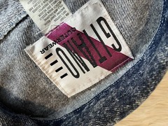 Vintage Gitano Acid Wash Jacket Size S/M Embossed Sequin 80s Womens