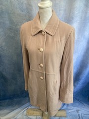 Vtg 90s Y2K Enzo Angiolini Wool Cashmere Blend Pink Walking Coat Jacket Sz 10 S