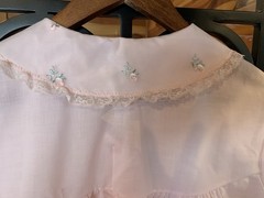 Vintage Sears Roebuck Pale Pink House Coat Robe Embroidery Lace Size 36-38