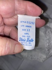 NWT Vintage Dixie Belle Size 12 100% Nylon Granny Panties White Lace Detail