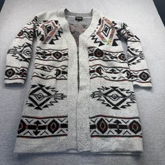 Heimish USA Women Aztec Cardigan Open Front Southwest Boho Long one size