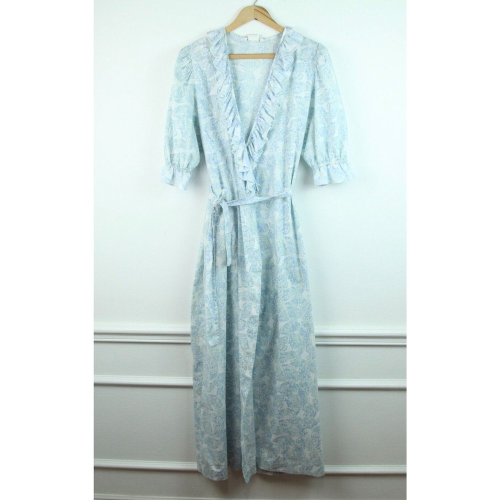 Vintage Robe Small Butterfly Ruffle Collar Feminine Cottagecore Fairy Granny