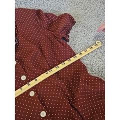 Ann Taylor Vintage Polka Dot Maxi Dress Women 4 Rust Brown Lace Up Back Cottage