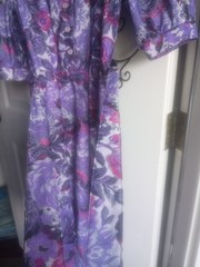 California looks vintage purple floral dress pre-owned sz 8
