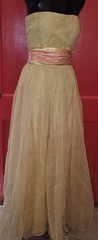 Vintage Strapless Prom Pinup Rockabilly Fred Perlberg Dress Chartreuse Sz S