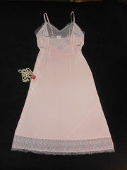 30/32 Vtg Pink Full Slip Bias Cut and Rogers Formfit 1/2 Slip Ribbons ‘n Bows