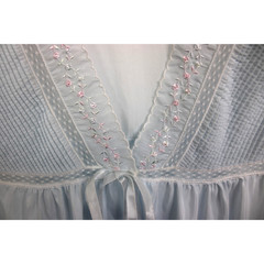 Vintage 70s BARBIZON Pajama Set Top & Pants Sleep Lounge Baby Blue Size M
