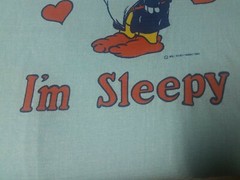 Vintage night Pajama t-shirt sleepwear Disney dwarf blue size Large Used As-Is