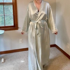 Vintage 90s Romantic Ethereal Pale Blue Robe Jones New York Size Large