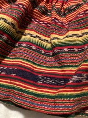 Vintage Bright Ethnic Woven Skirt Ecuador Cotton Material With Ruffle Maxi
