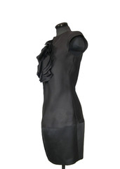 Vintage Requiem dress,French couture black silk/wool by Raffaelo Borriello, 42