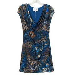 Linda Segal Vintage 1990’s peacock abstract print empire waist mini dress S