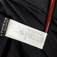 Vintage Donna Karen Intimates Nylon Half Slip Small Spell Out Band Black 17 in