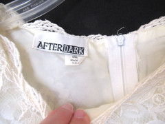 After Dark black and white lace dress, c. 1980s, 35″ chest