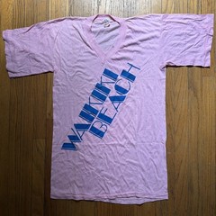 Vintage 80s Waikiki Beach Women’s Long Pink XXXL Hawaii HI Souvenir T Shirt 3XL