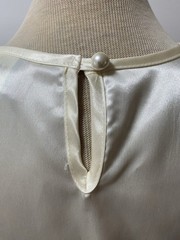 VTG 90s Sophisticates Ivory Satin Cami Tank Top Pearl Button L Cottage Core