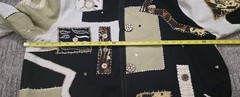 Vintage Allure Art To Wear Jacket Boho Patchwork Mixed Media Animal Print Sz 1X