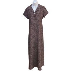 Vintage Jody California Maxi Dress Cottagecore Prairie Ditsy Floral Button Front