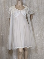 Vintage Lingerie Dress Gown Ll Babydoll Nightgown Dressing Gown Robe Set M