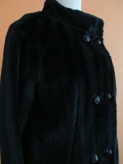 Vtg 50’s-60’s Size L-XL Styled by Winter Black Faux Fur Short Cocktail Jacket
