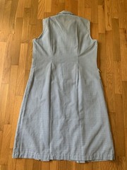 Vintage 1960s 1970s Blue & White Gingham Dan River Dress Pockets XL Sz 16