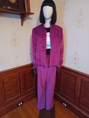 Vintage 1980s Country Suburbans Brand Union-Made Purple Boho Corduroy Suit