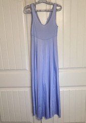 Vintage Powder Blue Vanity Fair Size 32 Long Nightgown Nylon Made In USA Read