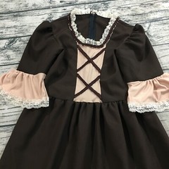 Homemade Vtg 40s 50s Flounce Lace Trim Prairie Boho Dress Size XS (msrd) Brown