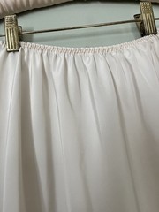 Vntg Eve Stillman Couture NY Ivory Satin Half Slip/Midi Skirt Floral Lace SMALL