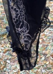 Y2K Vintage Midnight Hour Lingerie Teddy Black Beige Lace Deep v Neck Size L