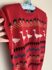 Vintage M The Import Workshop Wool Blend Vest Red Goose Farm Retro 70 80s Kitsch