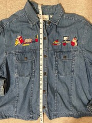 Vintage Casey And Max Back To School Applique Women’s Button Up Tie Back Size L