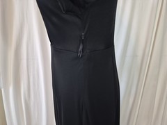 Vintage Max Mara Womens Black Faux Wrap V-Neck Silk Blend Dress IT 42 US 6