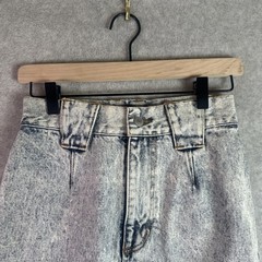 Vintage Jordache Denim Mini Skirt Acid Wash 80s Pencil Women 7/8 Wide Belt Loop