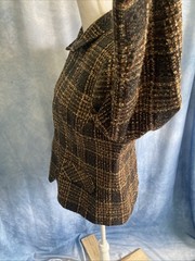 VTG Sag Harbor Women’s 14 Petite Brown Plaid 90s Career Blazer Jacket F12072 14P