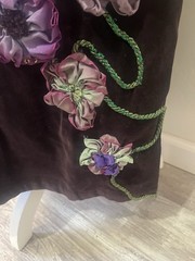 Vintage Purple Cotton Velvet Embroidered Sequined Dress by A.M.I.