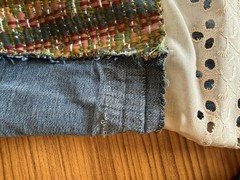Upcycled Lucky Brand Bell Bottom Jeans Size 6/28 Festival Boho Art Denim