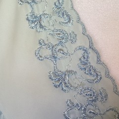 Vintage Danni Light Blue Sleeveless Nightgown 3X Embroidered Midi Length Nightie