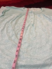Gilligan O’Malley Robbin’s Egg Blue Nightgown Dress Sheer Lace Cotton Blend L