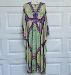 Georgie Keyloun VTG Kaftan Dress Phychdelic Colorful Muumuu Maxi Gown Hostess