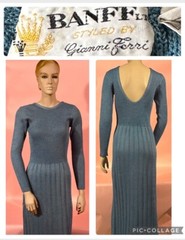 Vtg 60’s BRANFF Gianni Ferri Lt. Blue Acrylic Knit Dress Hong Kong GORGEOUS!