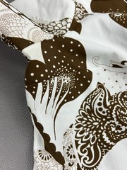 Vintage 70s Pykettes Women’s L Brown White Paisley Short Sleeve Retro Fashion